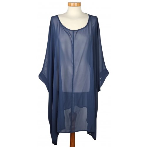 Ulla Popken Damen Tunika, blau - 9XL / 58