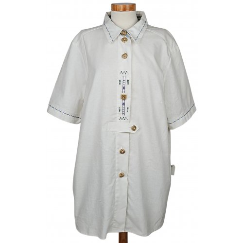 Styrian lady Vintage Damen Trachtenbluse, weiß - Gr. XXXL 