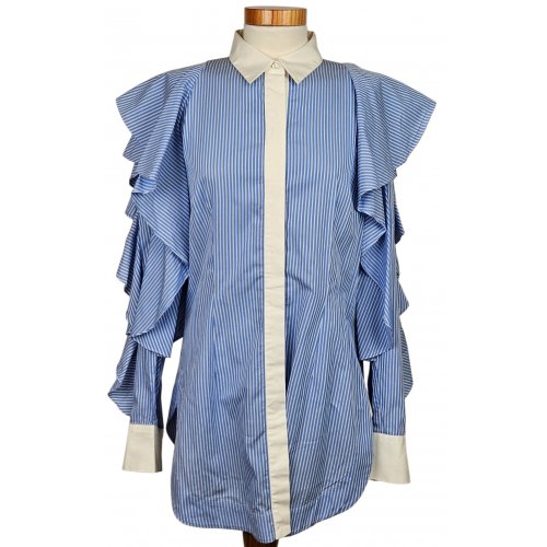 SARA BATTAGLIA Damen Bluse, blau/weiß -Gr. M