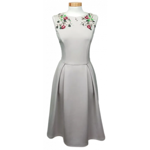 Max&Co Damen Midikleid creme Blumendetails Gr. S