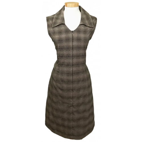 Line Woman Damen Minikleid braun kariert Gr. L