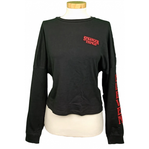 Netflix Stranger Things Damen Croptop schwarz