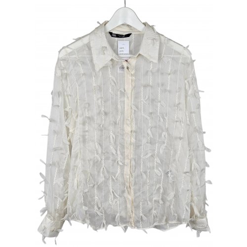 ZARA Damen Bluse, weiß - Gr. M 