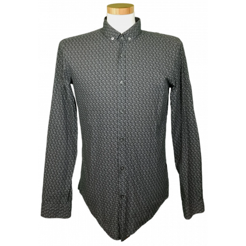 Hugo Boss Herren Hemd grau beschriftet Gr. M 
