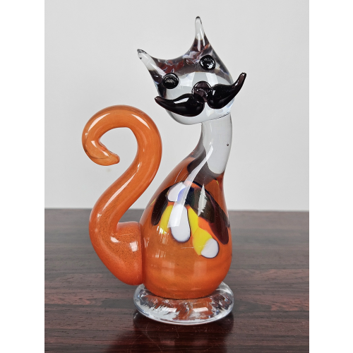 Dekorative Katze aus Glas handgefertigt