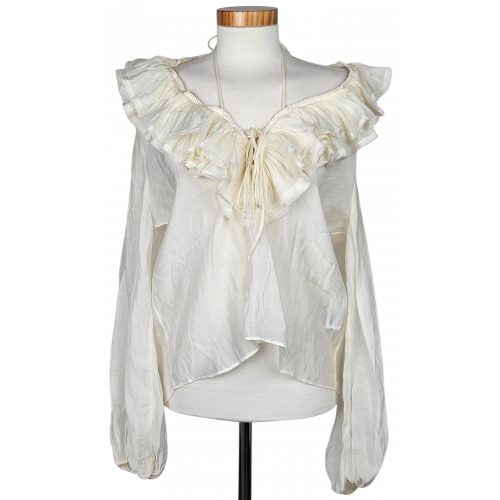ZARA Damen Bluse, off-weiß - Gr. L