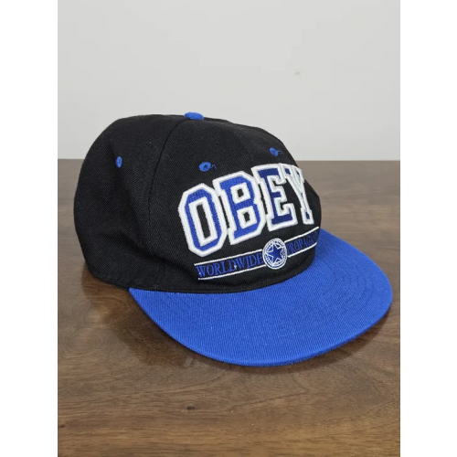 OBEY Snapback Kappe, schwarz/blau