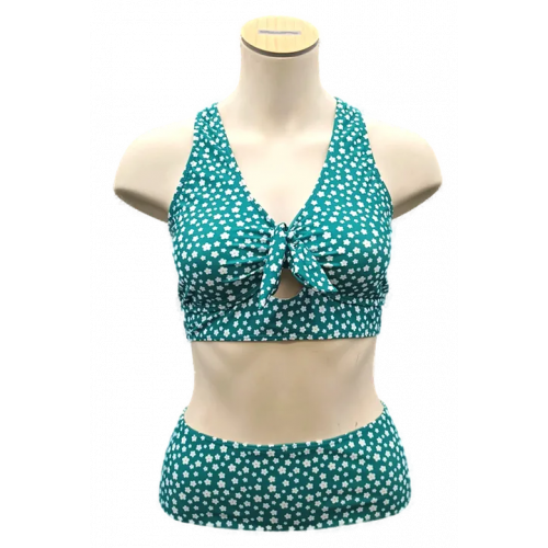Bikini grün mit Blumen Gr. 1XL