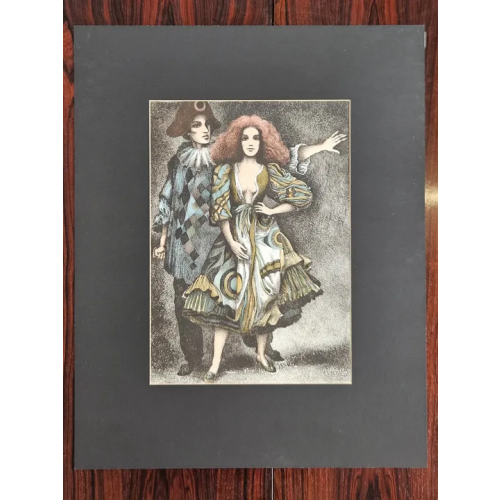 HELMUT KIES - Pierrot und Columbine - Lithogaphie 