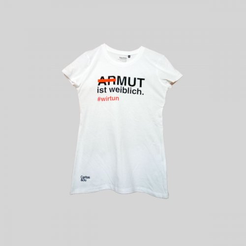 T-Shirt „Armut ist weiblich“ gegen Frauenarmut