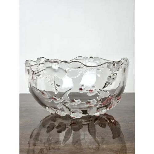 Glasschüssel mit floralen Akzenten - Durchmesser ca. 19 cm 