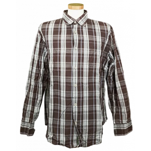 Marc O'Polo Herren Hemd braun/weiß kariert Gr. XL