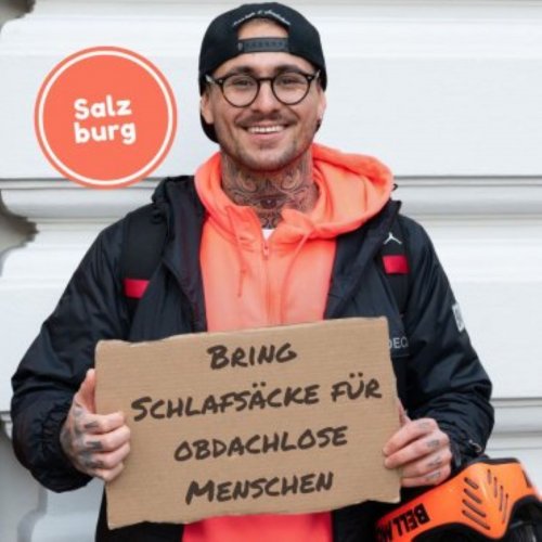 Bring Schlafsäcke für obdachlose Menschen