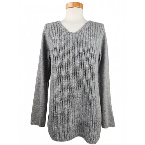 Simply Cashmere Damen Pullover (Kaschmir). grau - Gr. M/38