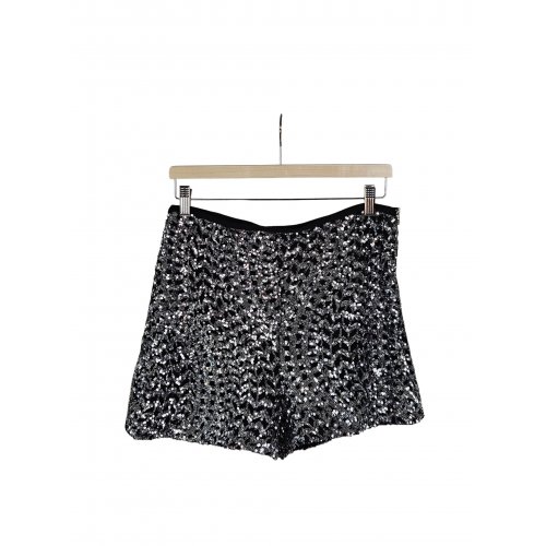 ZARA Damen Shorts mit Pailletten, schwarz - Gr. L / 40