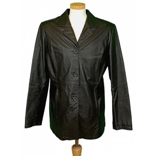 Fabiani Herren Leder Jacke schwarz Gr. 44
