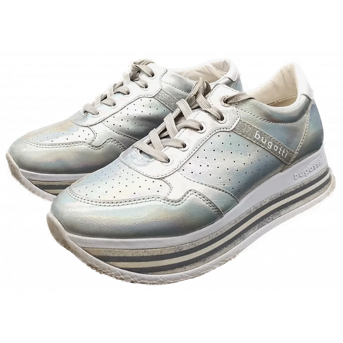 Bugatti Damen Sneaker silber mit Hologramm-Effekt Gr. 40