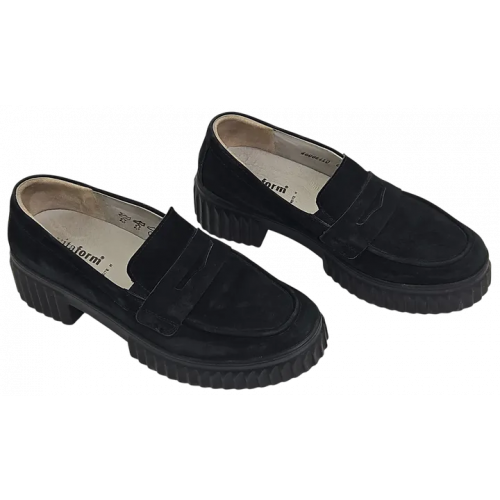 vitaform Damen Veloursleder Schuhe, schwarz - Gr. 39