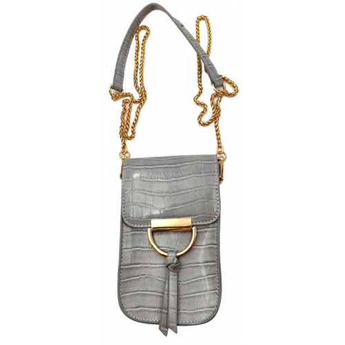 Hallhuber Damen Kroko Handytasche grau
