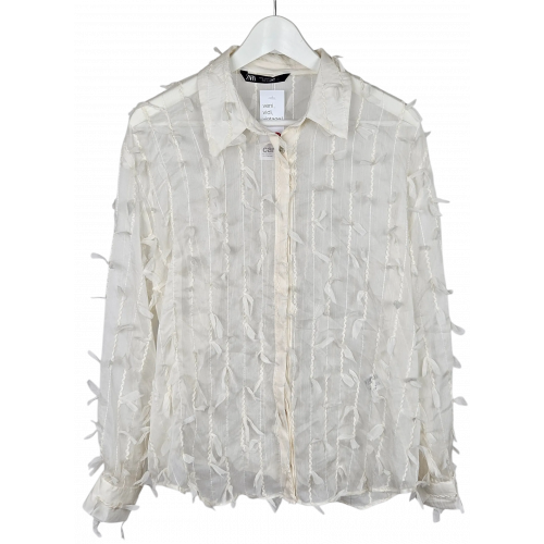 ZARA Damen Bluse, weiß - Gr. M 