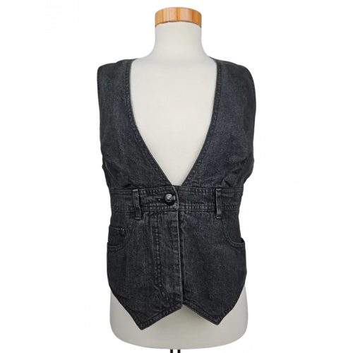MOSCHINO Damen Jeans Weste, schwarz - Gr. M 