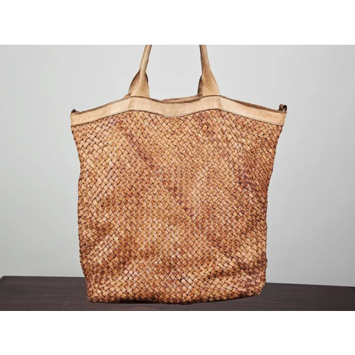  Damen Leder Handtasche - hellbraun
