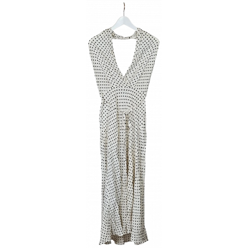 ZARA Damen Maxikleid, weiß/schwarz - Gr. L 
