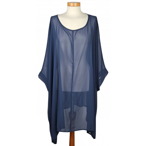 Ulla Popken Damen Tunika, blau - 9XL / 58