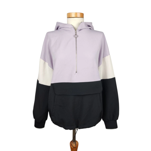 ZARA Damen Hoody Jacke, flieder/schwarz - Gr. M