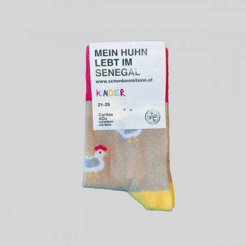 Kinder Socken-Huhn Sand-21-25