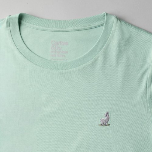 Stickshirt Esel grün Emblem halbnahe Aufnahme