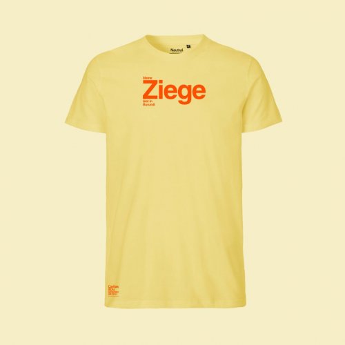 Ziege T-Shirt gelb mit Schriftzug