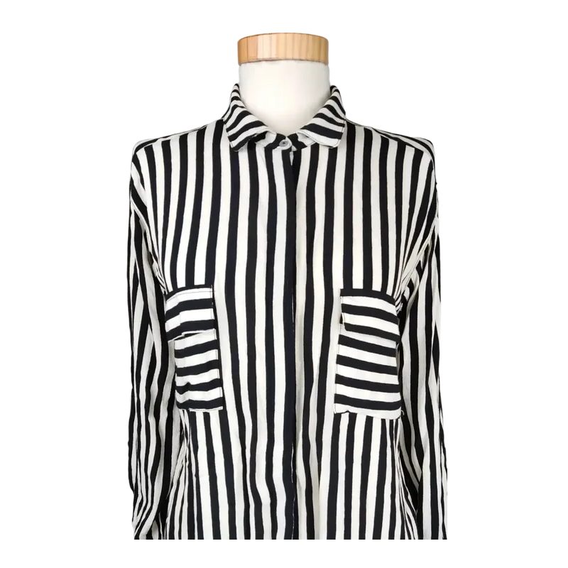 Damen Bluse Schwarz Wei